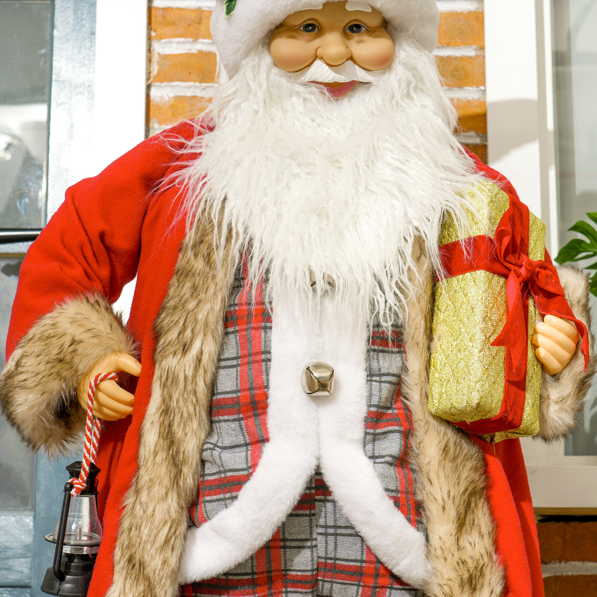 HOMCOM 141cm Animated Santa Claus with Sound Activated for Party Festival