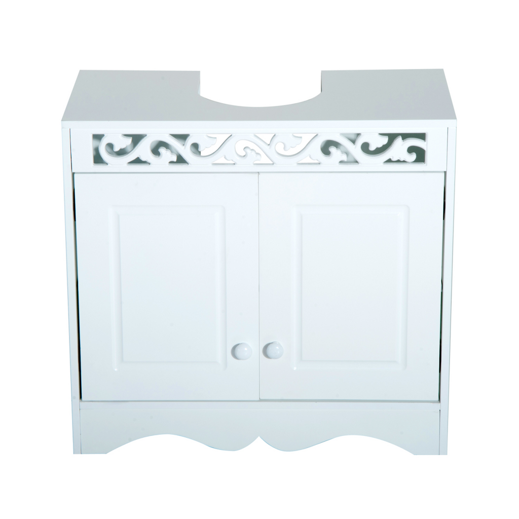 Under Sink Wooden Cabinet Storage Unit Cupboard Bathroom Double Door Shelf