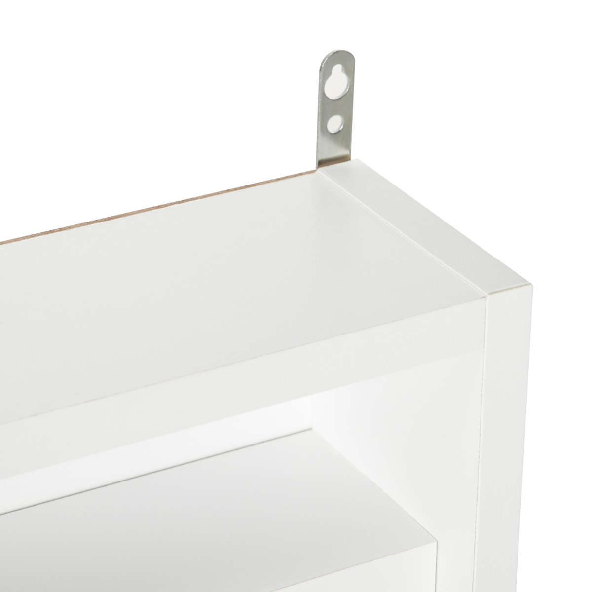 5-Tier Wall Display Shelf Unit Cabinet w/ Shelves Glass Doors White