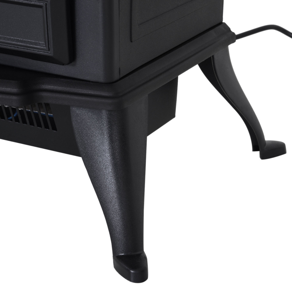 1850W Flame Effect Electric Free Standing Fireplace Fan Log Burning Stove -Black
