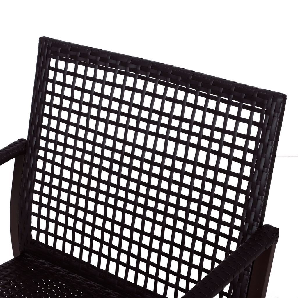 3 PCS Rocking Chair Bistro Set-Brown/Cream White