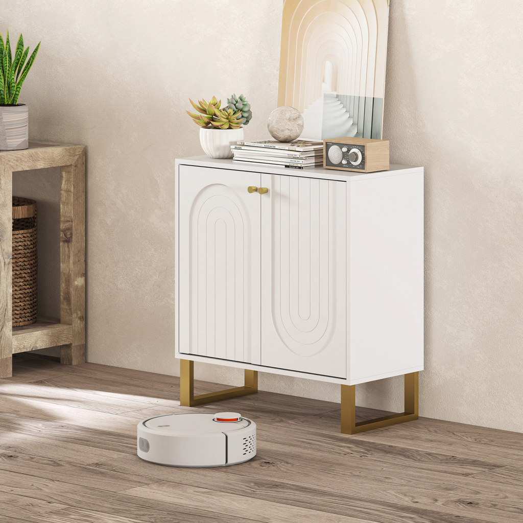 HOMCOM Sideboard with Adjustable Shelves & Doors for Living Room, White