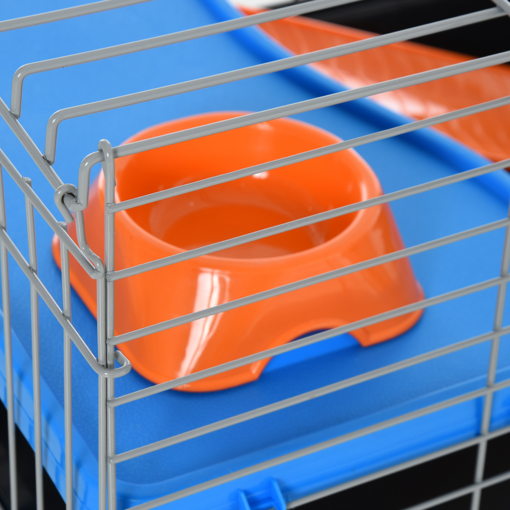 89cm Small Animal Home Cage for Rabbit Ferret Chinchilla w/ Wheels Black