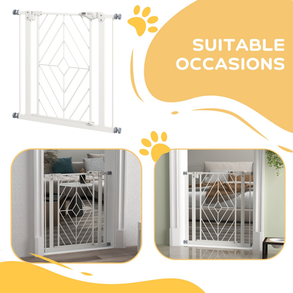 Pressure Fit Safety Gate with Auto Closing Door, Double Locking, Openings 74-80cm