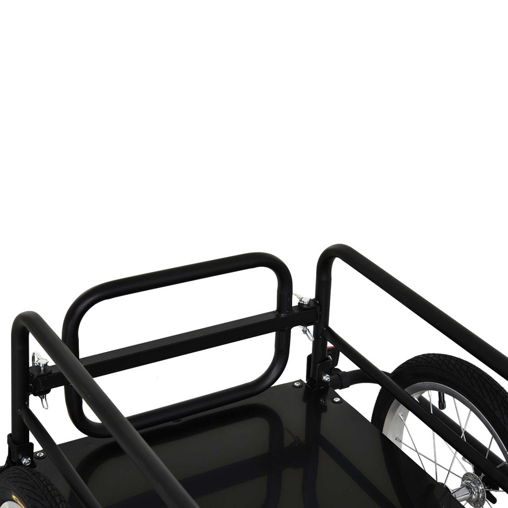 Folding Frame Bike Cargo Trailer Extra Bicycle Storage Carrier W/Hitch-Black