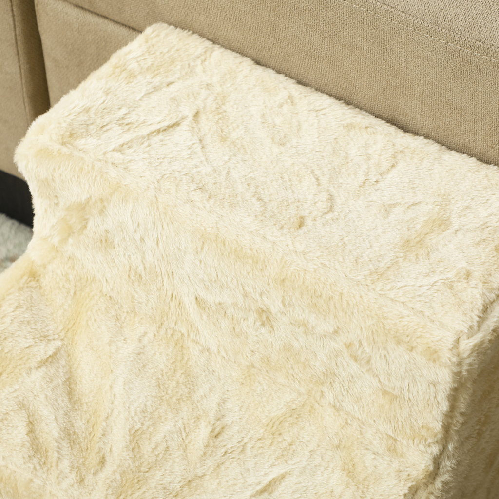 PawHut Three-Step Portable Dog Stairs with Washable Plush Cover