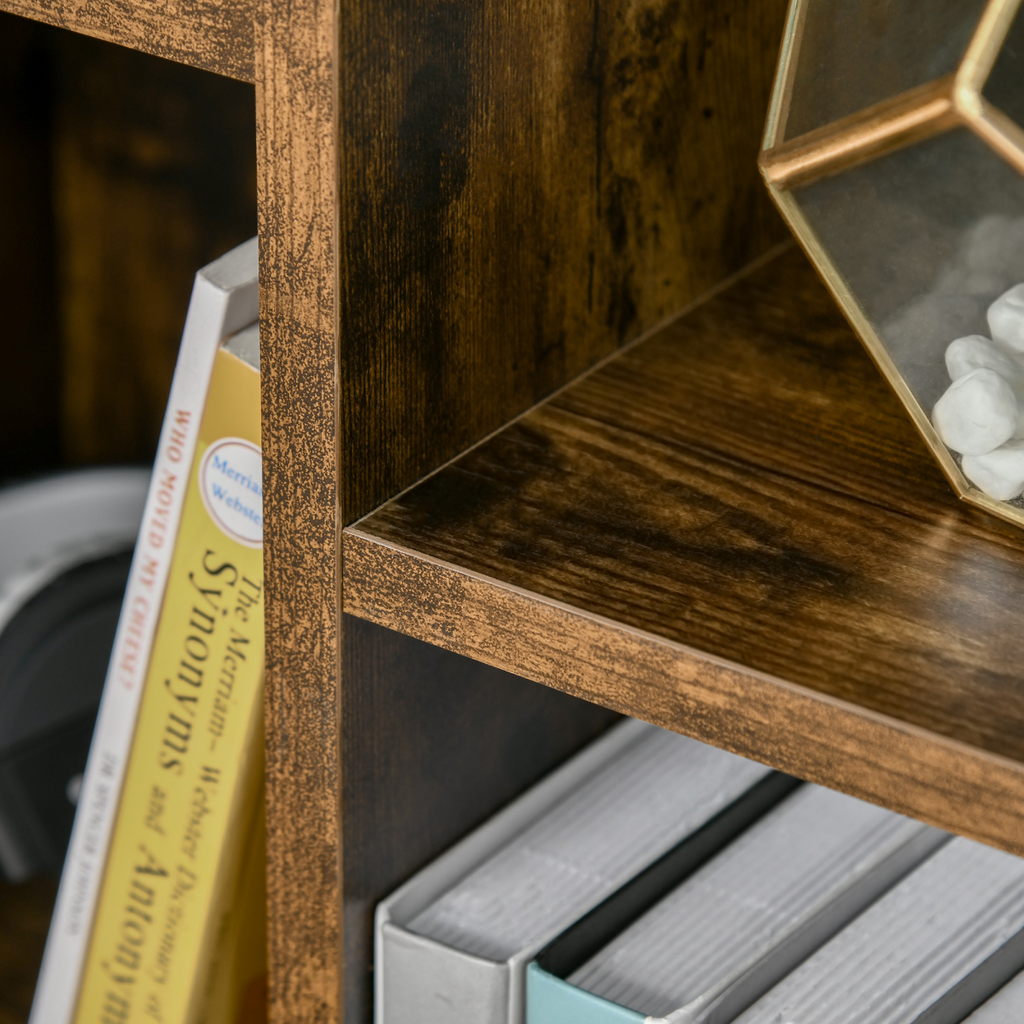 Bookcase IndustrialDisplay Cabinet Cube Storage Rustic Brown