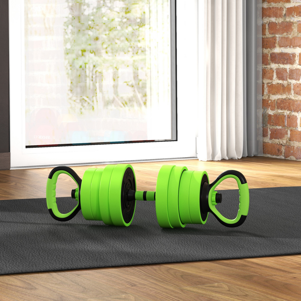 SPORTNOW Weight Dumbbells Set, Barbell, Kettlebell, Push Up Stand, 30kg