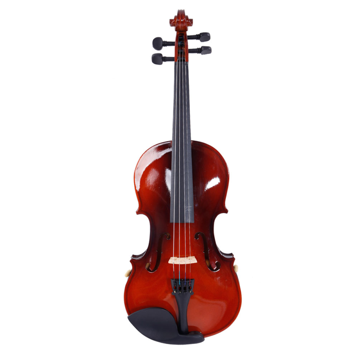 【】GV100 4/4 Acoustic Violin Case Bow Rosin Strings Shoulder Rest  Natural