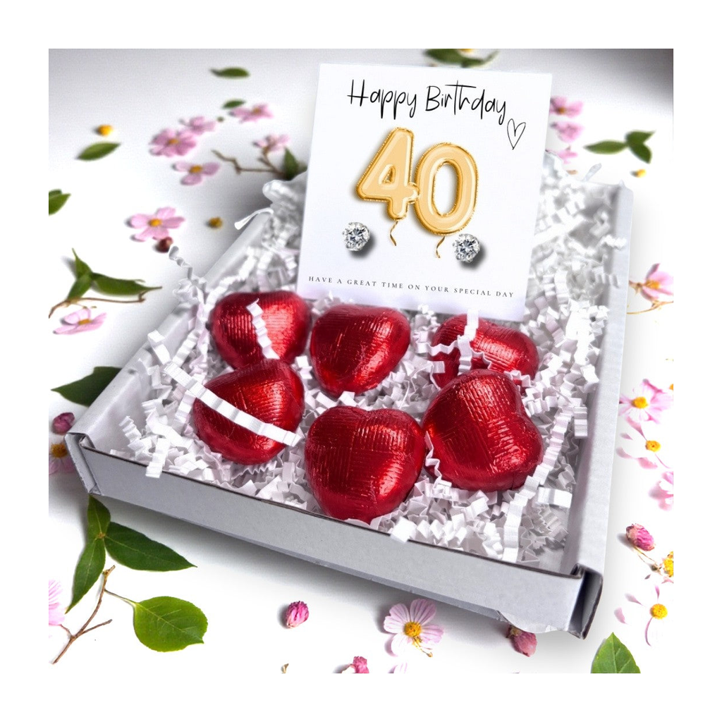 40th Birthday Cubic Zirconia Earrings Gold Balloons Mini Gift Hamper