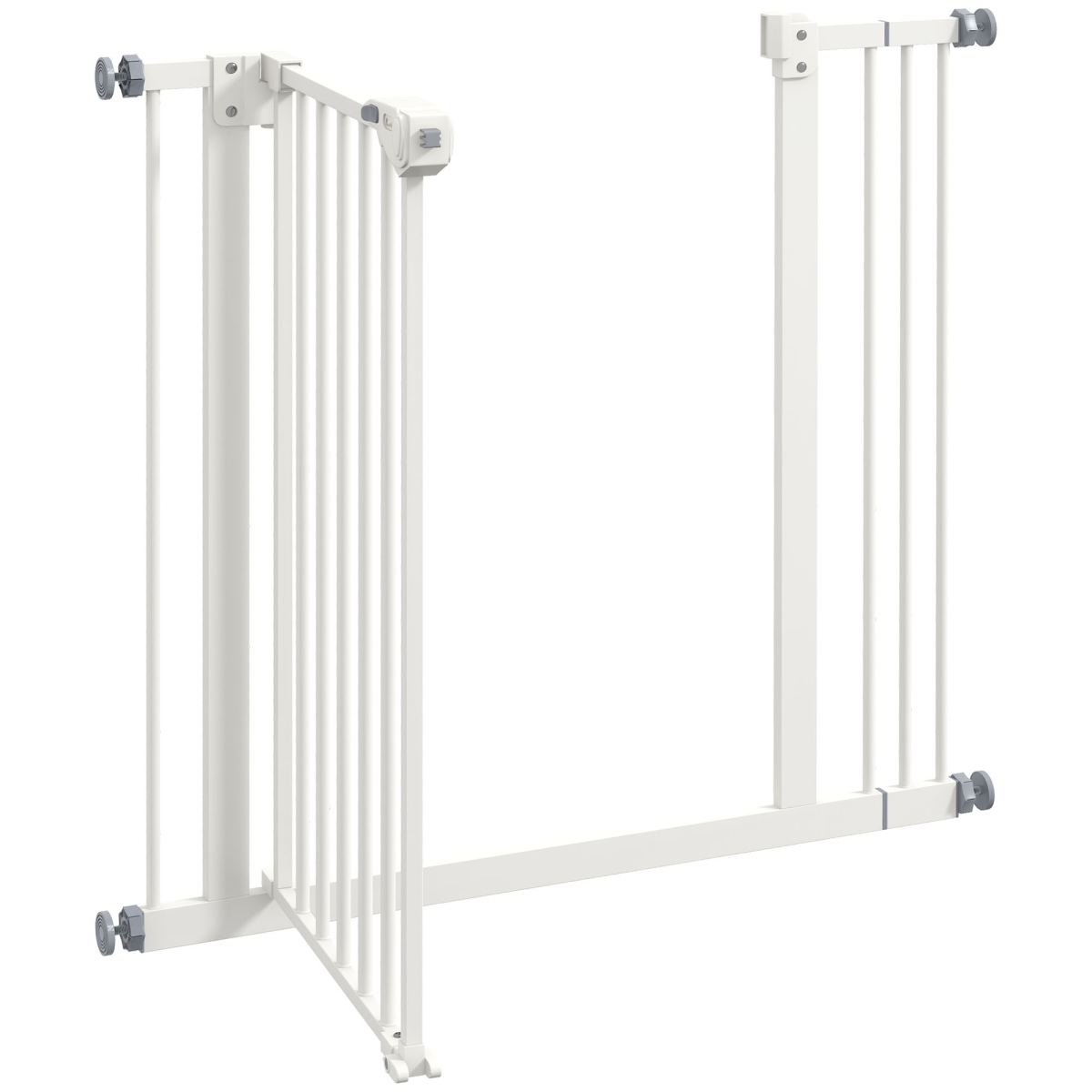 PawHut Adjustable Safety Gate with 1 Extensions and Four Adjustable Screws, White