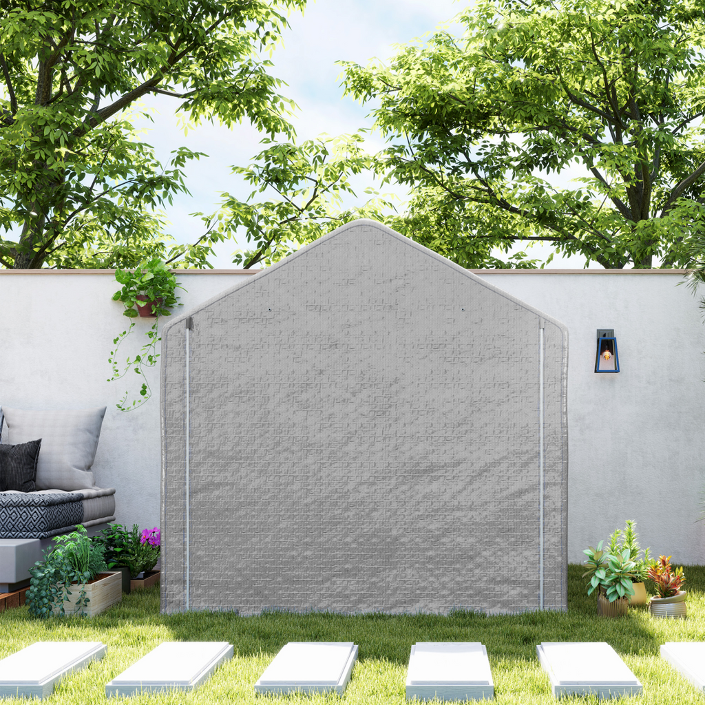 Outsunny 6.5' x 6.5' x 6.5' Temporary Garden Shed Storage Tent, Grey