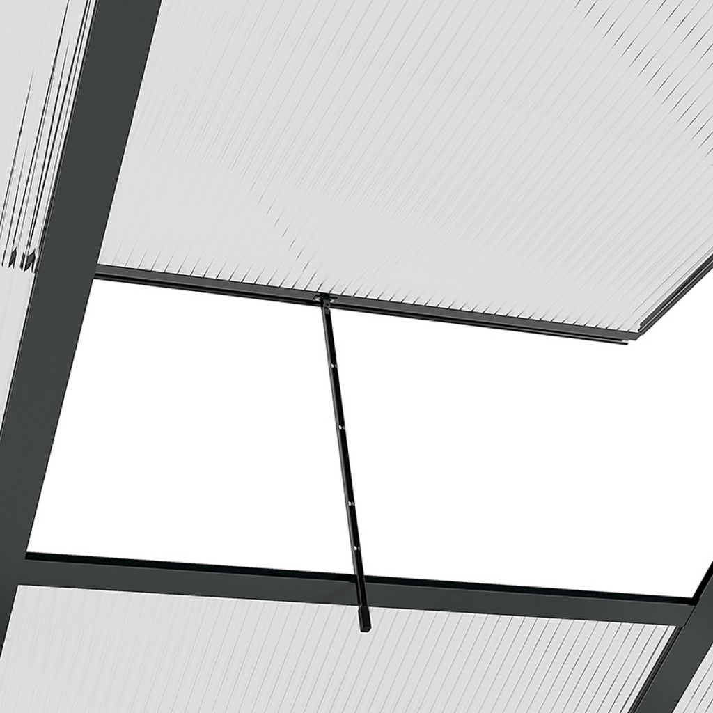 Polycarbonate Walk-In Garden Greenhouse Aluminium Frame w/ Slide Door 6 x 6ft