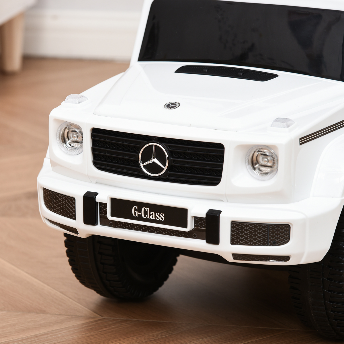Benz G350 Ride-on Sliding Car Floor Slider Stroller Kids Vehicle, White HOMCOM