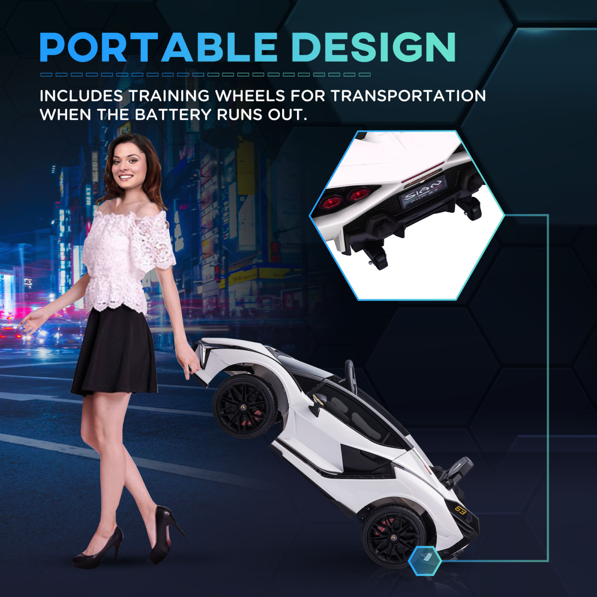 Lamborghini SIAN 12V Kids Electric Ride On Car Toy w/ Remote Control HOMCOM
