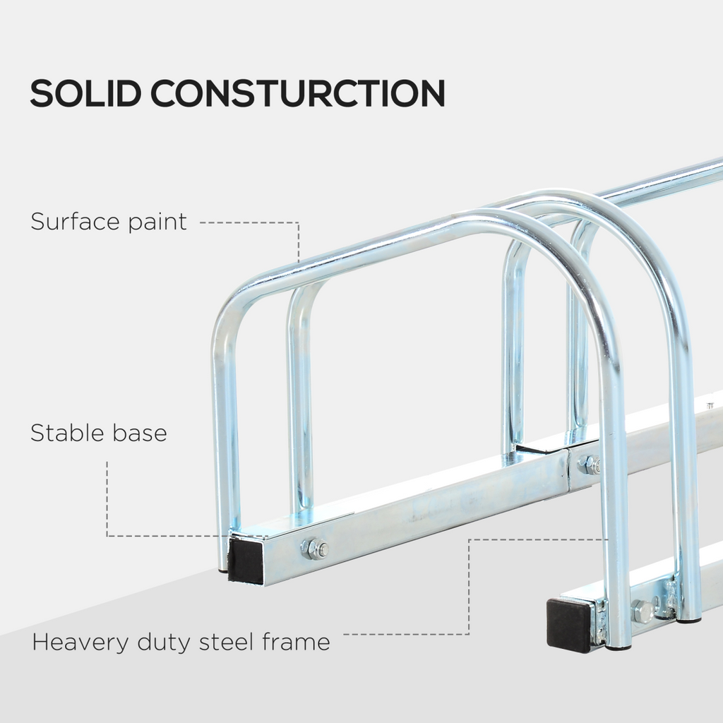 5 Bike Parking Rack Locking Storage Stand Holder Floor Wall Mount HOMCOM