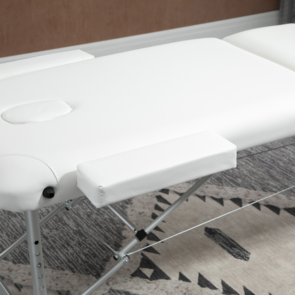 HOMCOM Folding PVC Leather Massage Table Aluminium Frame with Headrest