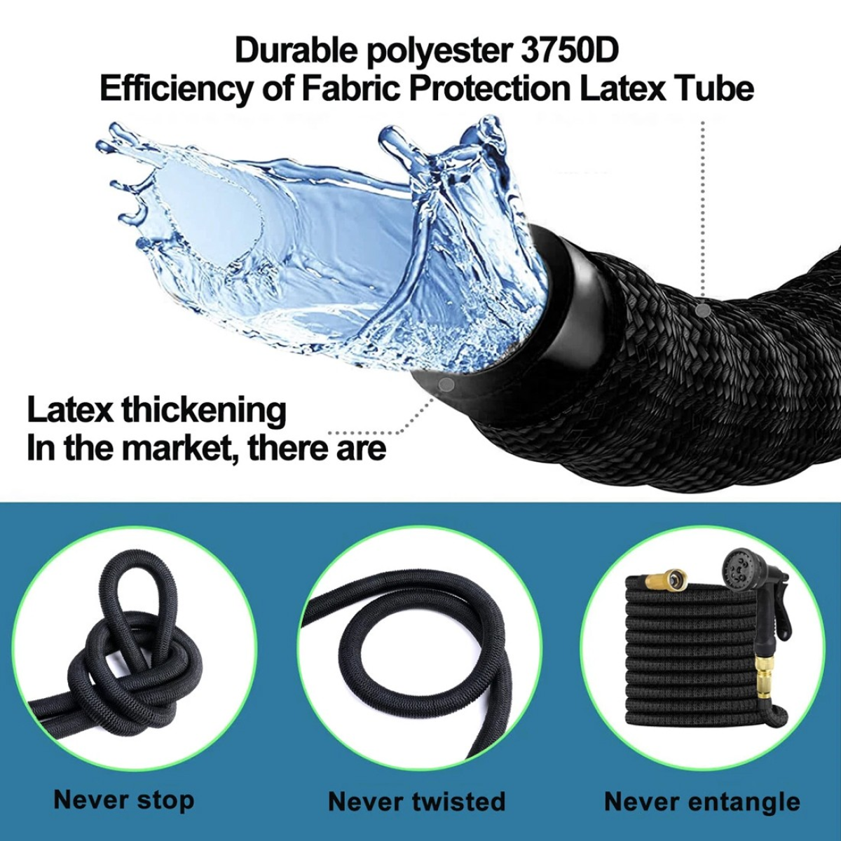 Heavy Duty 75FT Expandable Garden Hose Pipe Flexible With Water Spray Gun UK