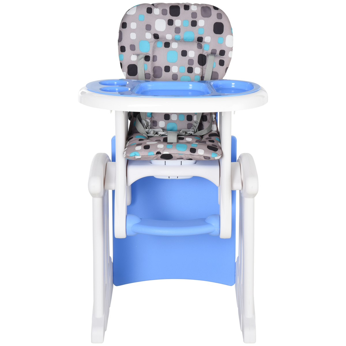 3-in-1 Convertible Baby High Chair Booster Seat with Removable Tray Blue