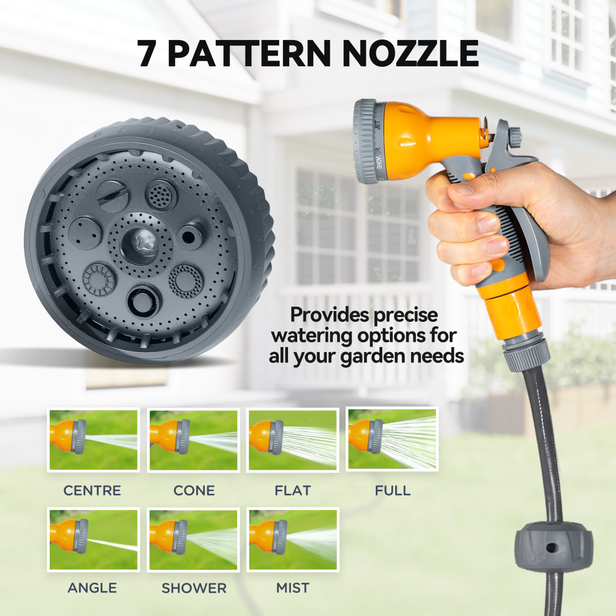 Outsunny Retractable Hose Reel Wall Mounted with Lock, Orange