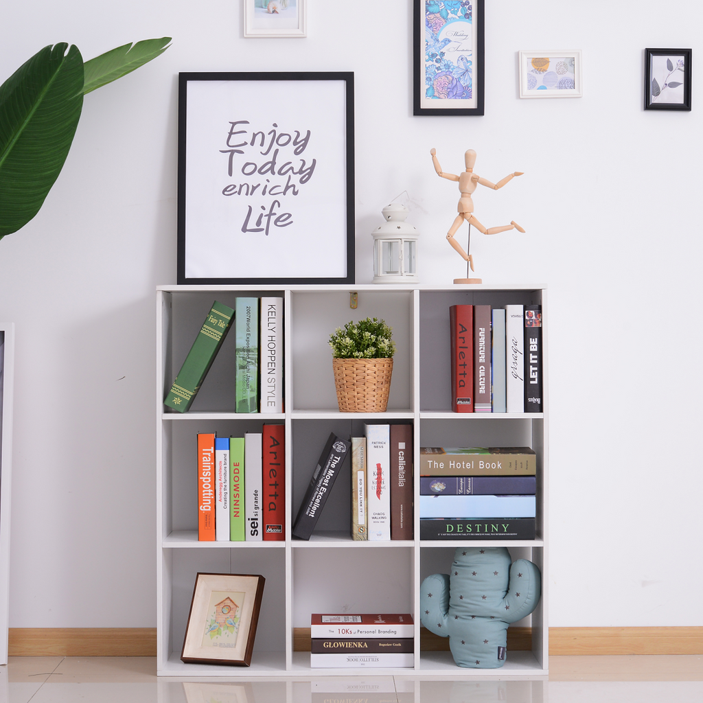 9 Cube Storage Unit Cabinet Bookcase Display Shelves Chipboard - White