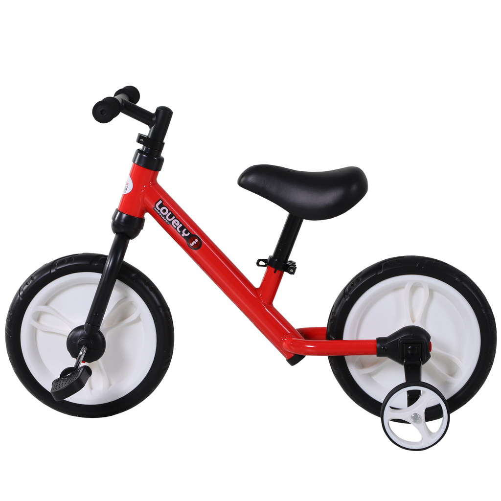 Kids Balance Training Bike Toy with Stabilizers For Child 2-5 Years Red HOMCOM