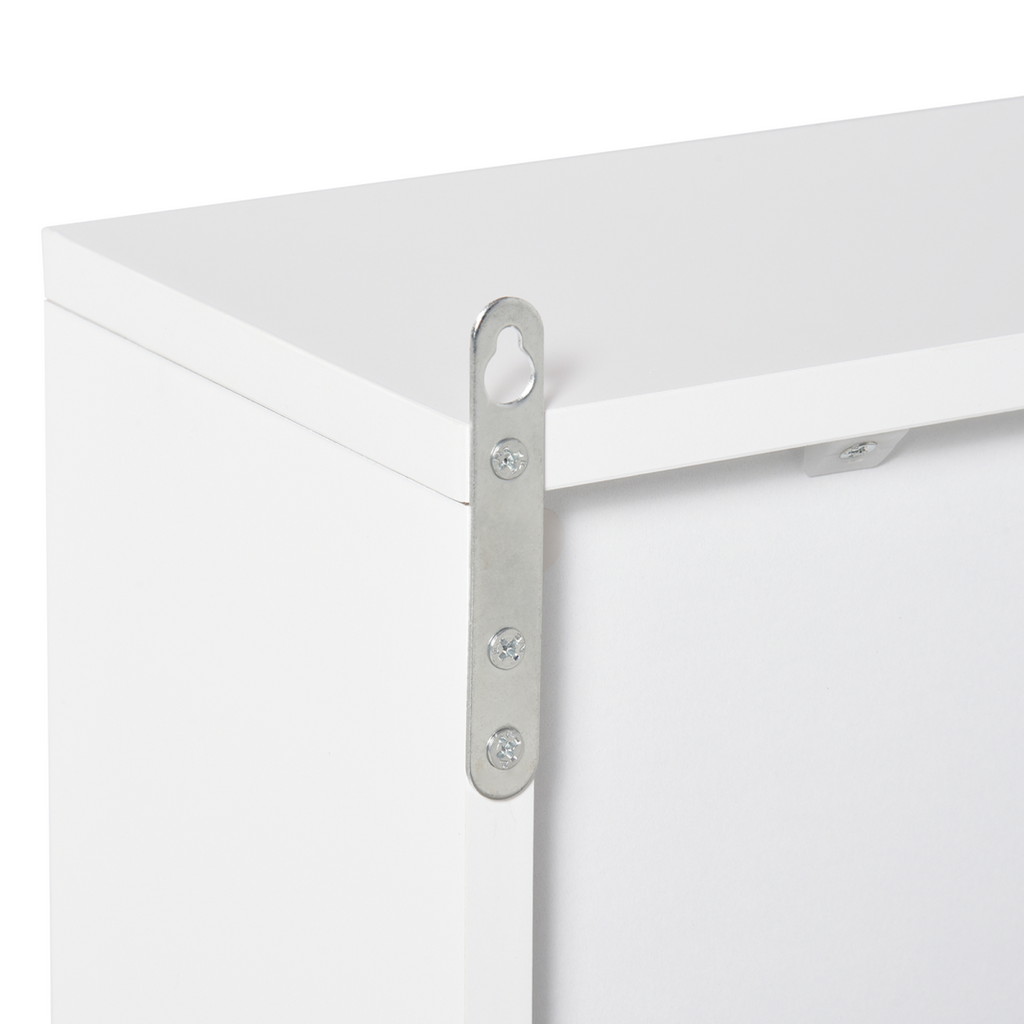 Wall Mounted Mirror Cabinet with Storage Shelf Bathroom Cupboard White