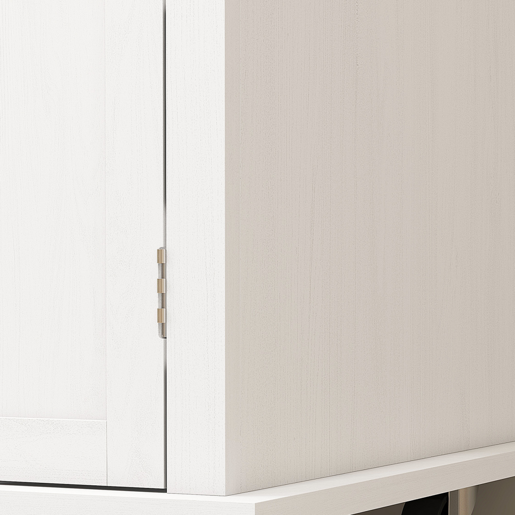 Distressed White Mobile Kitchen Island with Storage