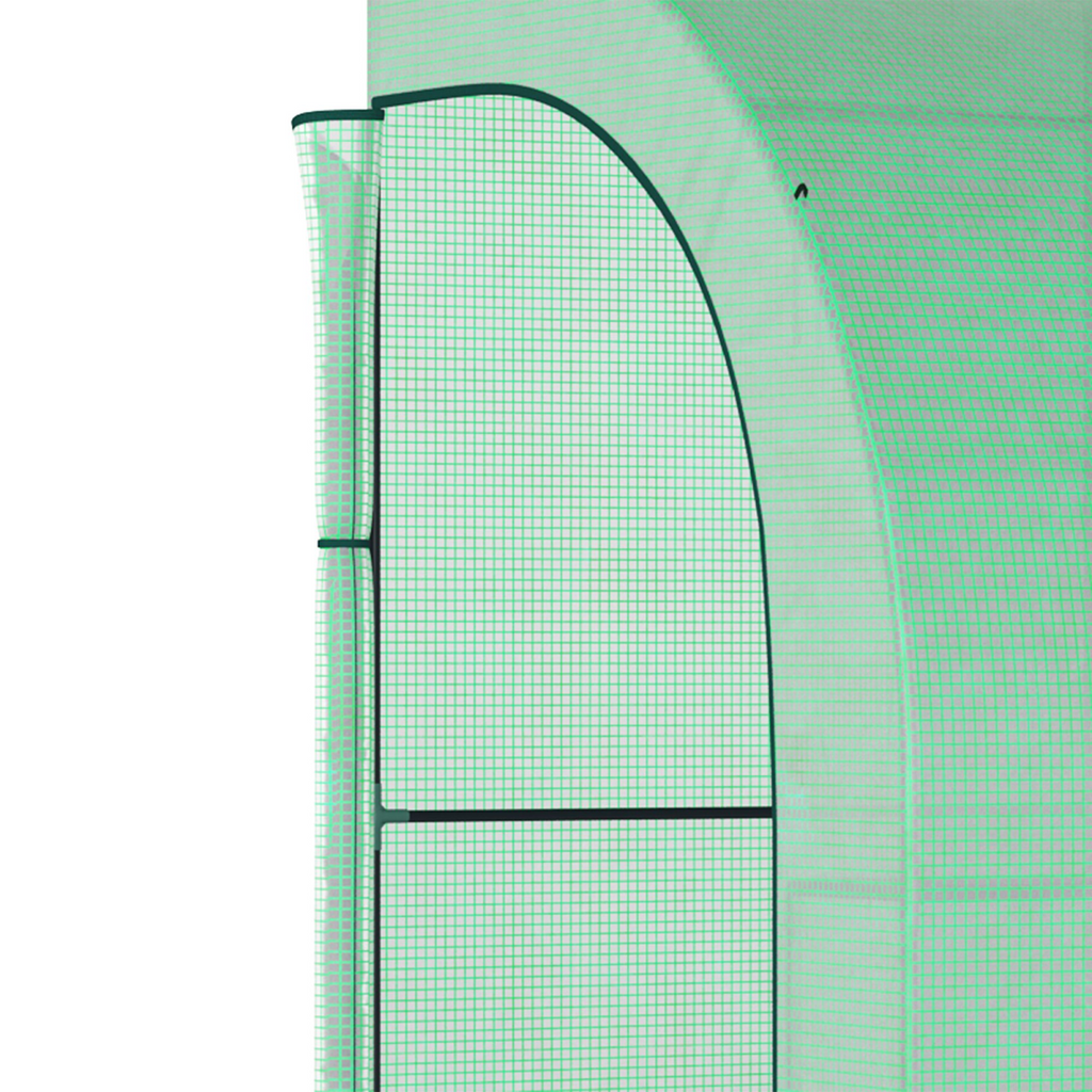 Walk-In Greenhouse PE Cover and 3-Tier Shelves, Green, 300x150x213 cm