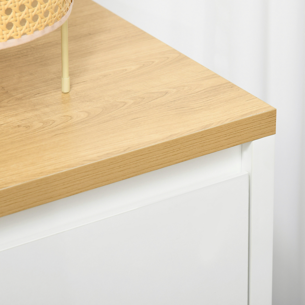 HOMCOM Sideboard Living Room Cabinet with Double Door Cabinet Adjustable Shelf