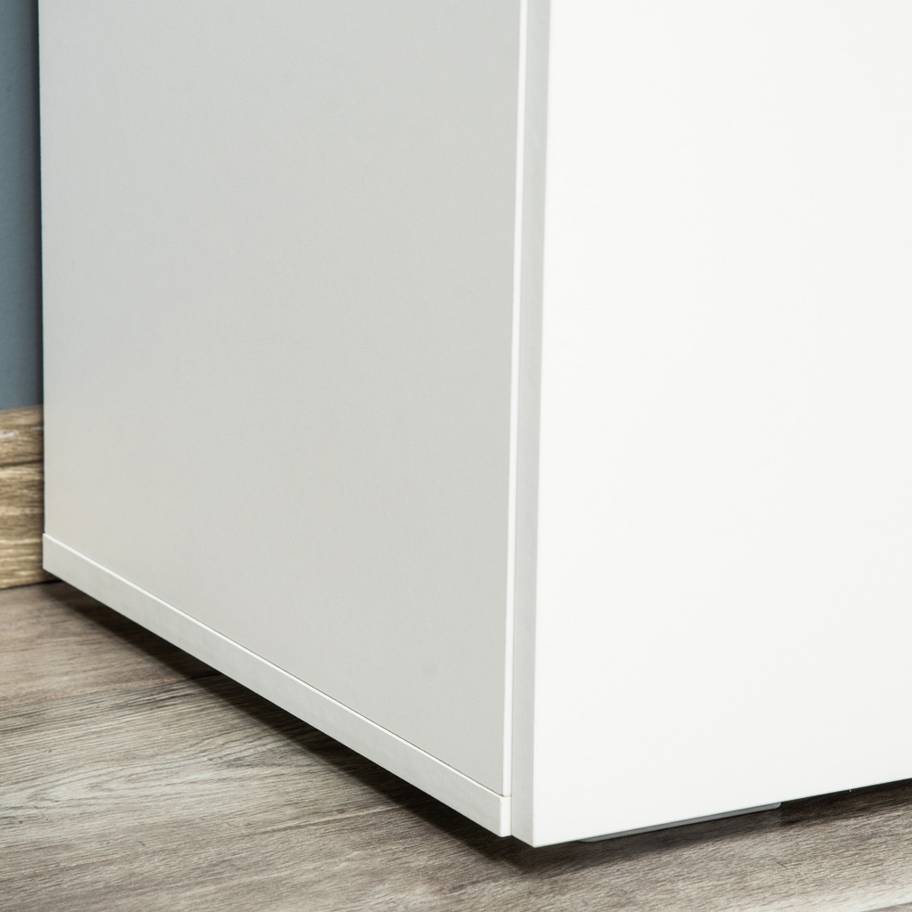 HOMCOM Freestanding Storage Cabinet w/ Two Shelves Wooden Sideboard - White