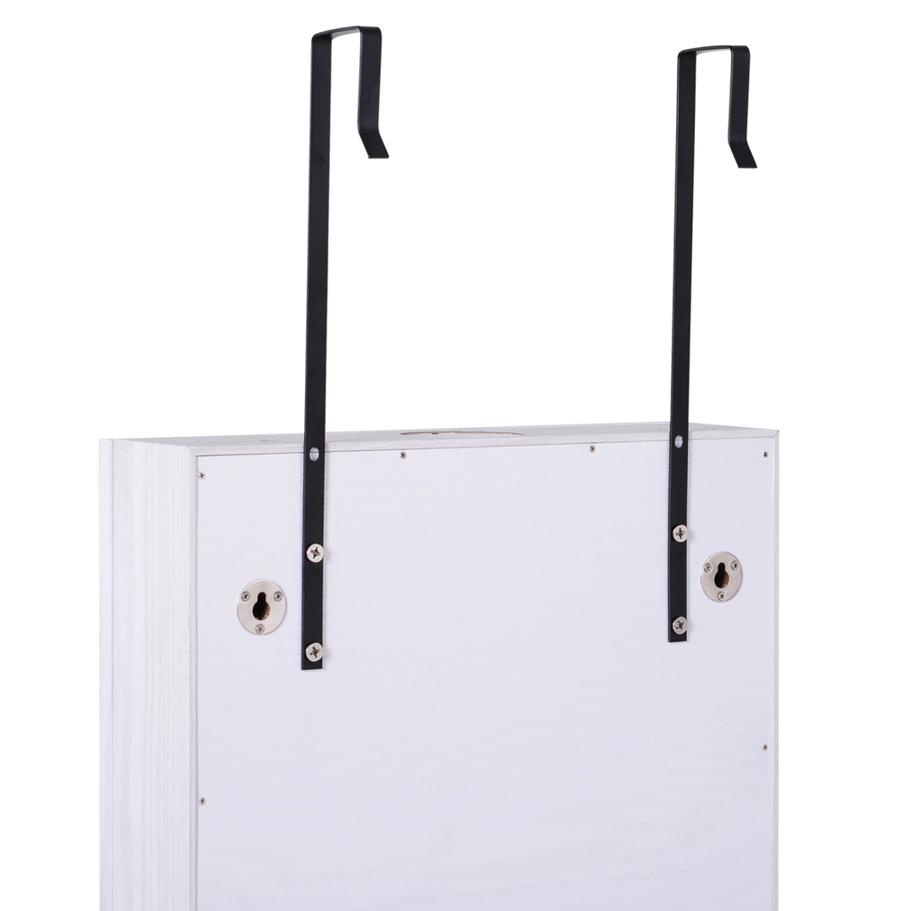 Hanging Mirrored Jewel Storage Cabinet Organiser Lockable w/6 LED White