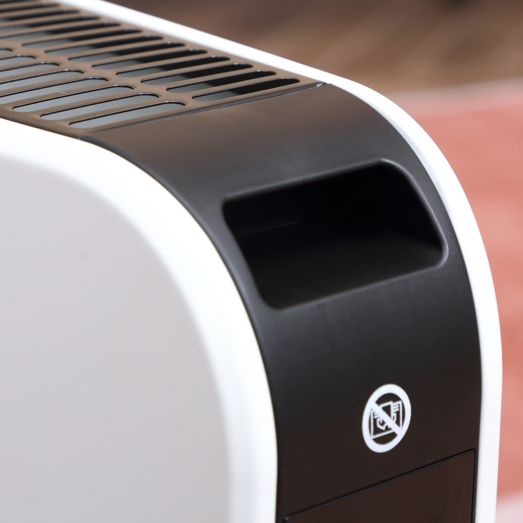 HOMCOM Portable Convector Heater with 24H Timer Adjustable Temperature White