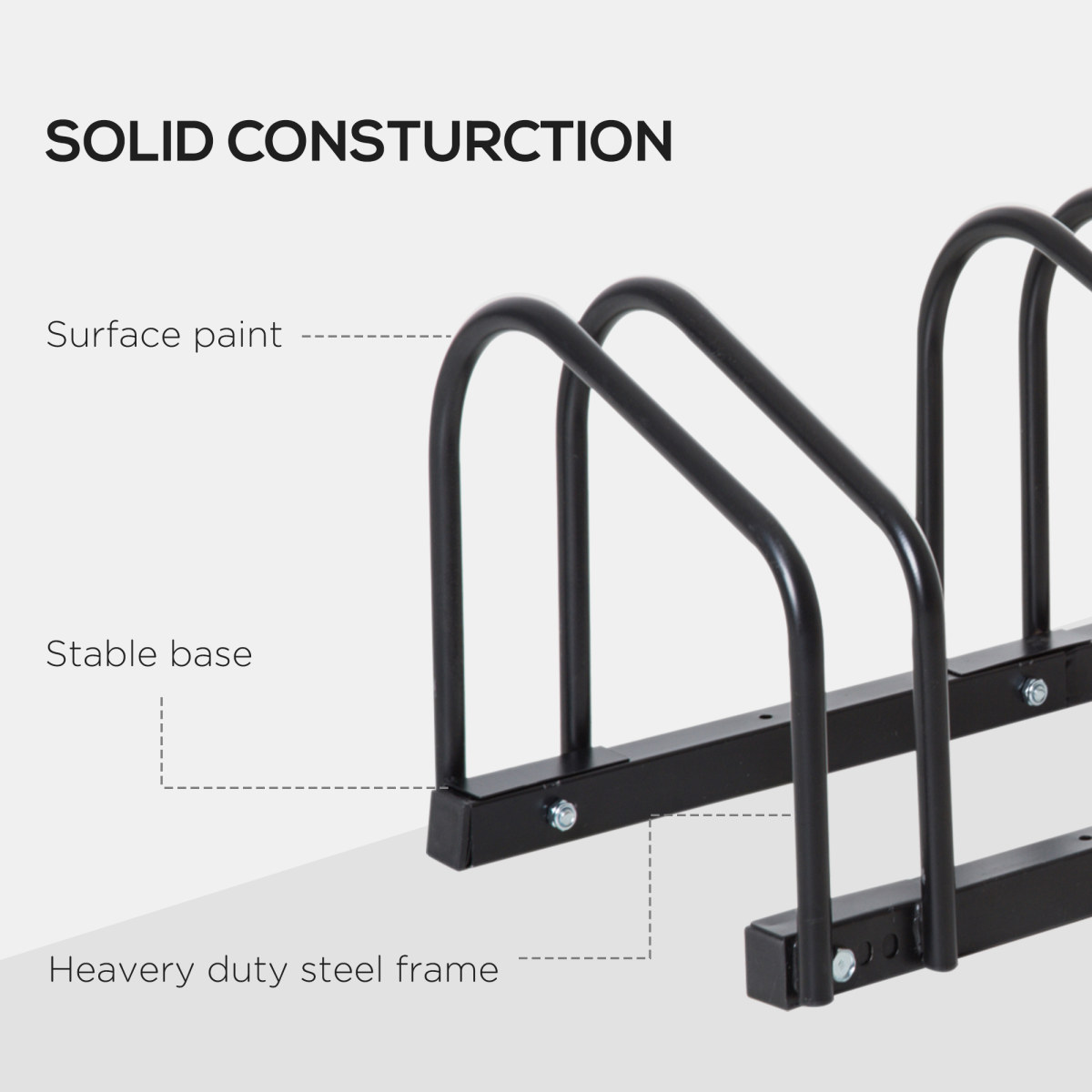 6 Bike Parking Rack Locking Storage Stand Holder Floor Wall Mount Black HOMCOM