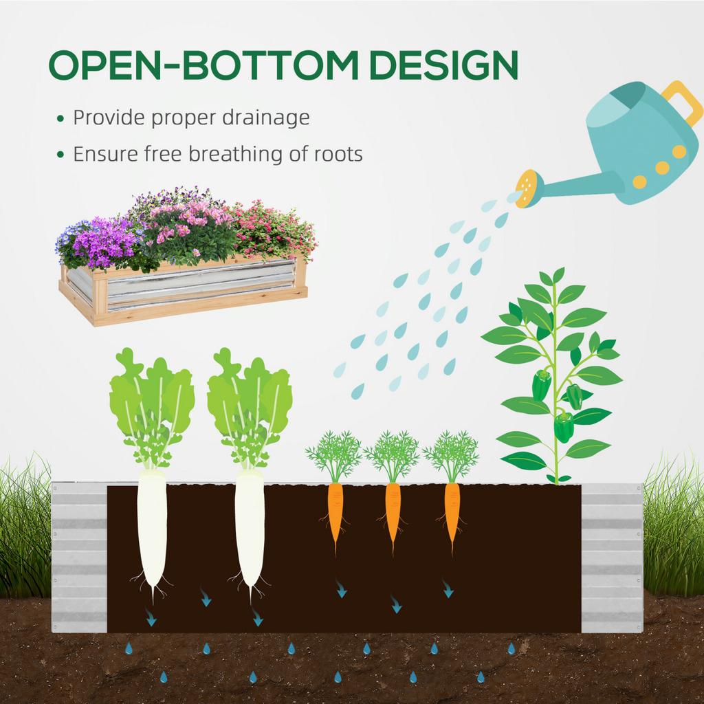 Raised Garden Flower Bed Kit with Greenhouse