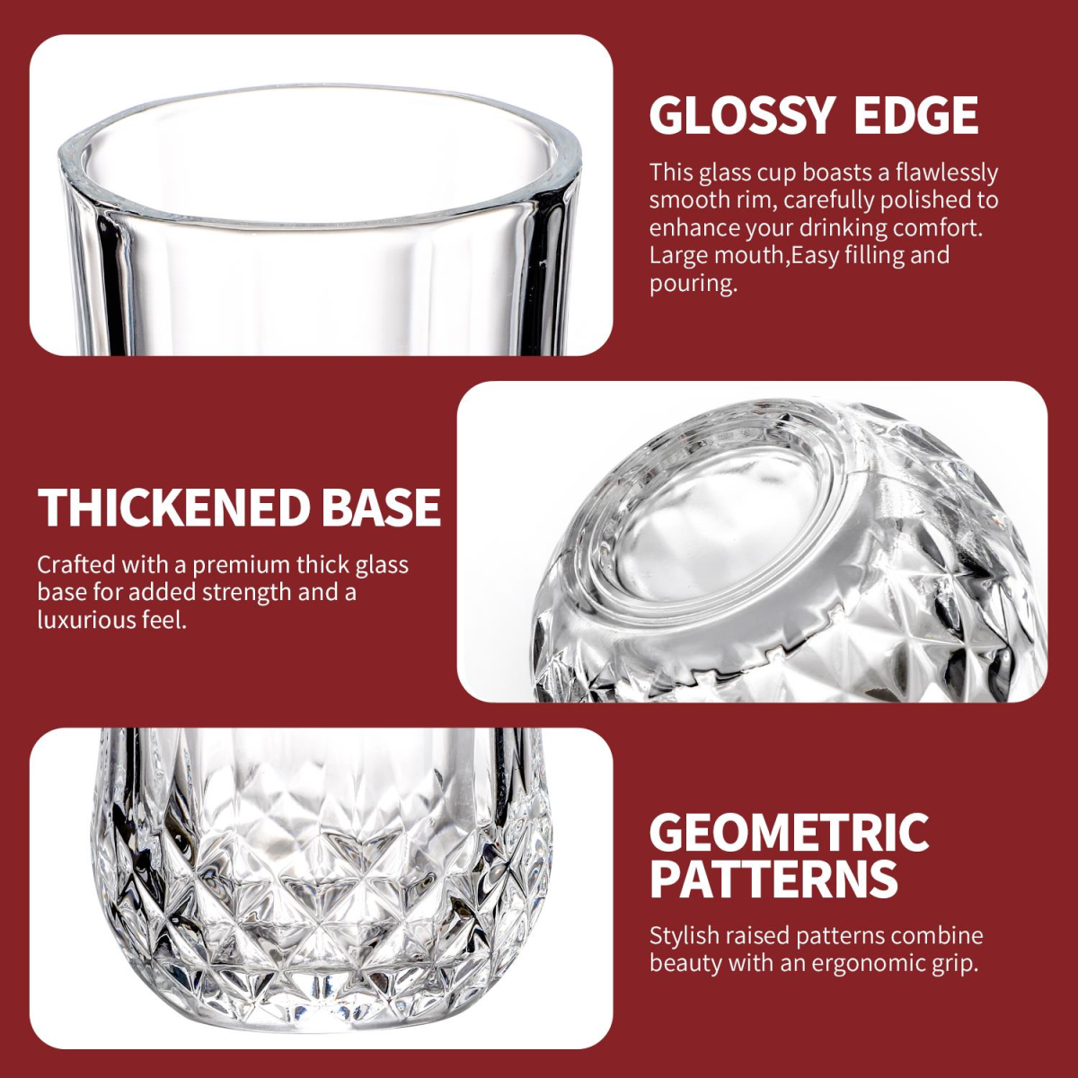 Vinsani 350ml Crystal Tall Glasses 6pcs