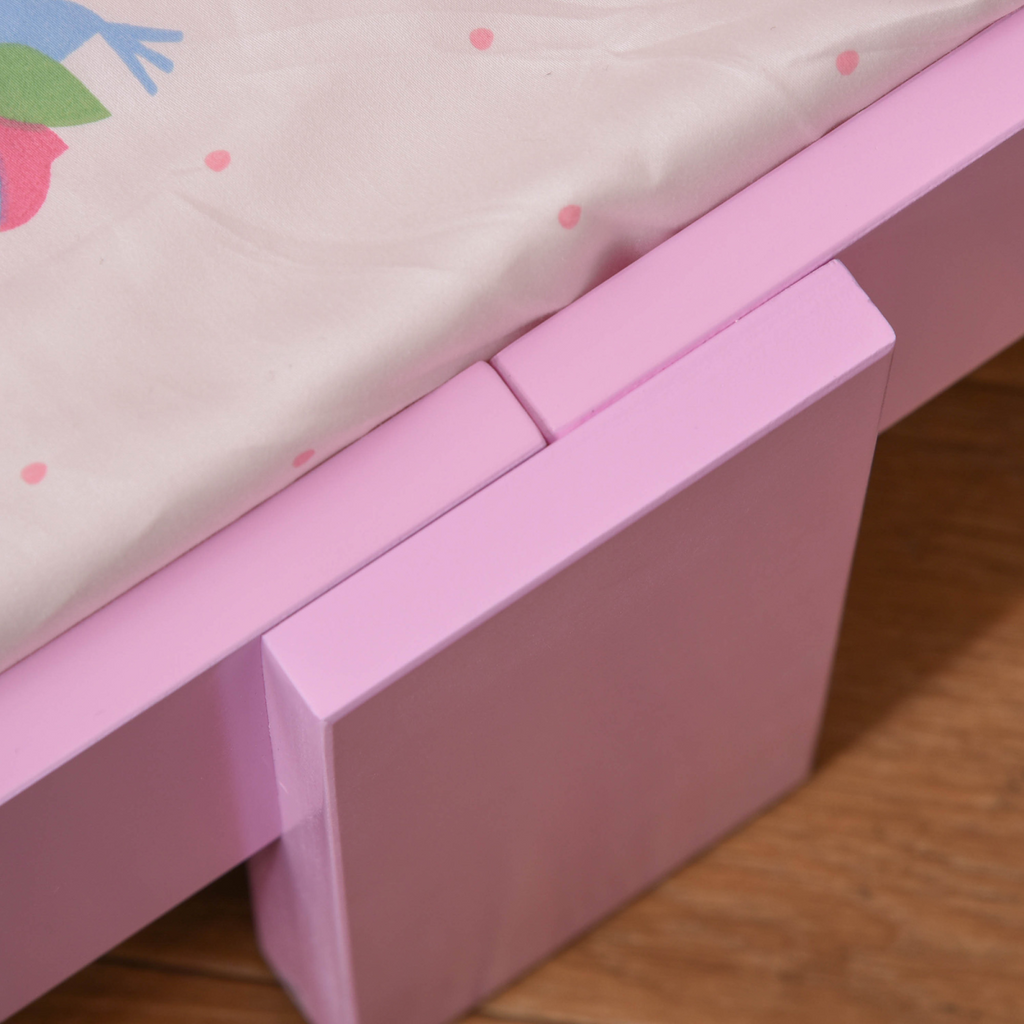 Kids Bed Princess Castle Theme with Side Rails Slats Home 3-6 Yrs Pink