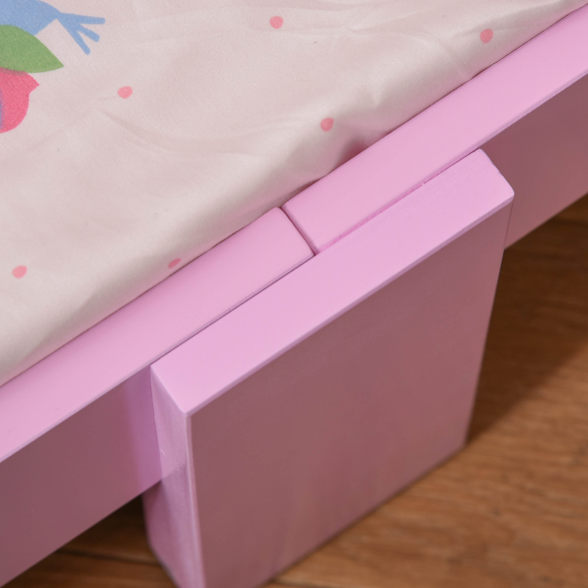 Kids Bed Princess Castle Theme with Side Rails Slats Home 3-6 Yrs Pink