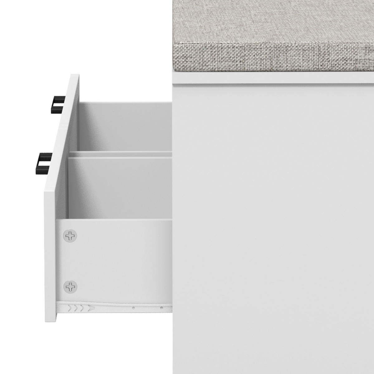 HOMCOM Shoe Bench with Removable Cushion, Open Compartments and Drawers