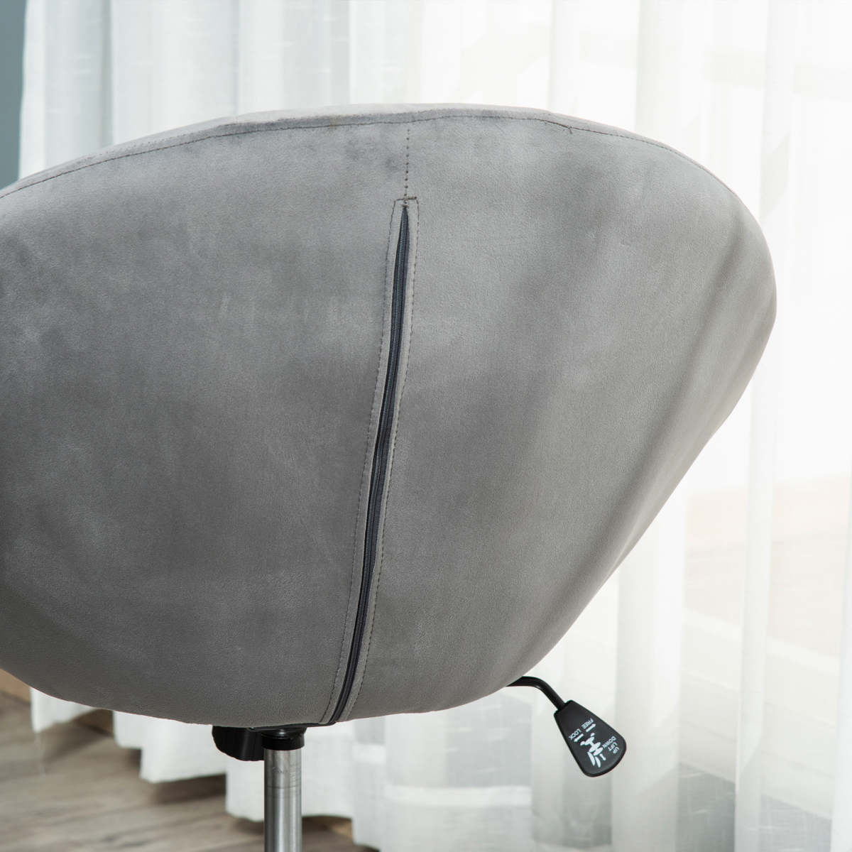 Swivel Dining Height Bar Stool Adjustable Armless Tub Chair Grey