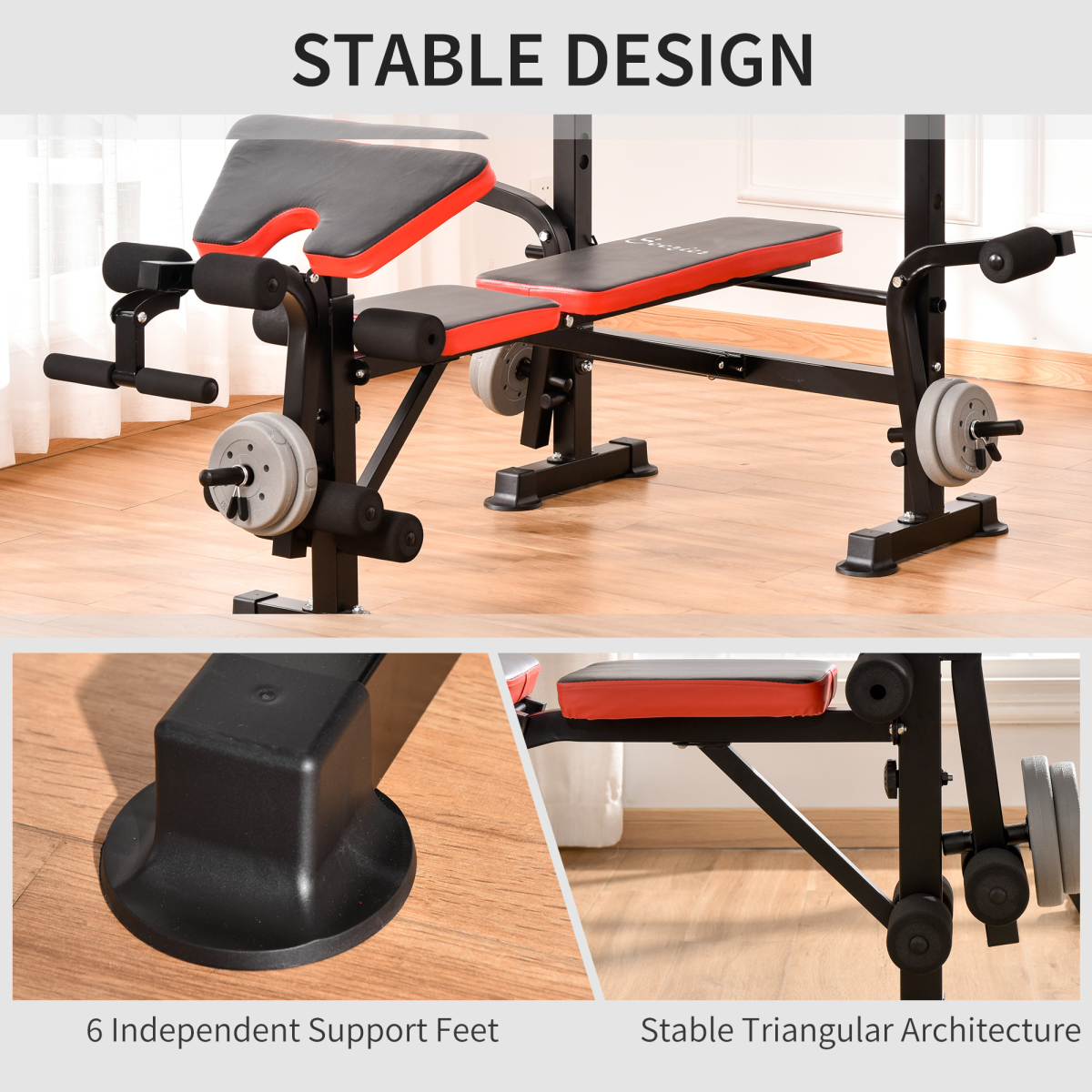Multi-Function Adjustable Weight Training Bench Gym Fitness Lifting HOMCOM