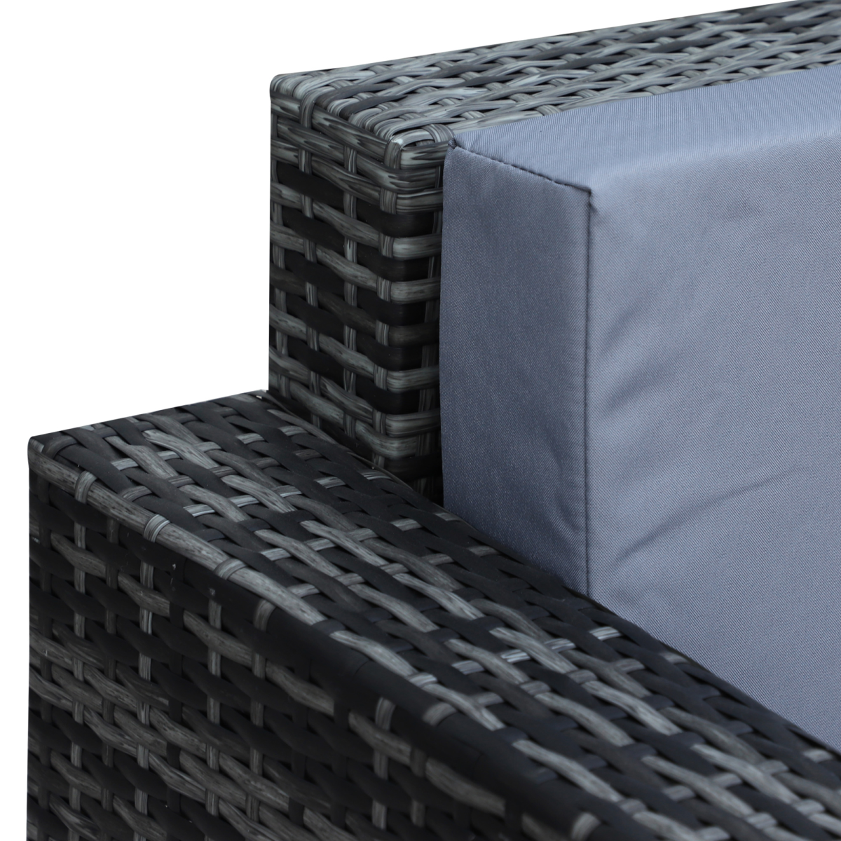 3-Seater Weather Resistant Outdoor Garden Rattan Sofa Grey