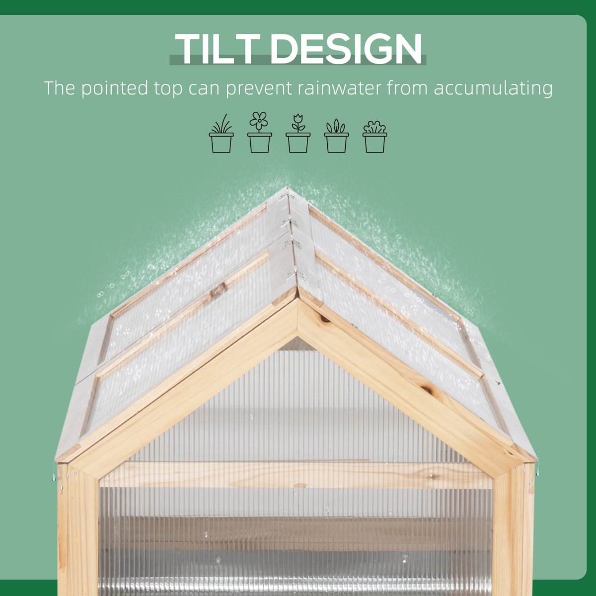 Raised Garden Bed with Greenhouse Top, 122x 61 x 81.7cm, Natural Kit