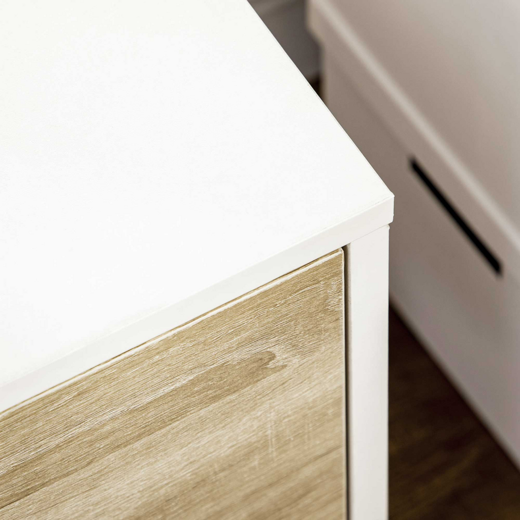 Modern TV Unit Cabinet Stand w/ Cabinets and Drawer for Living Room Natural