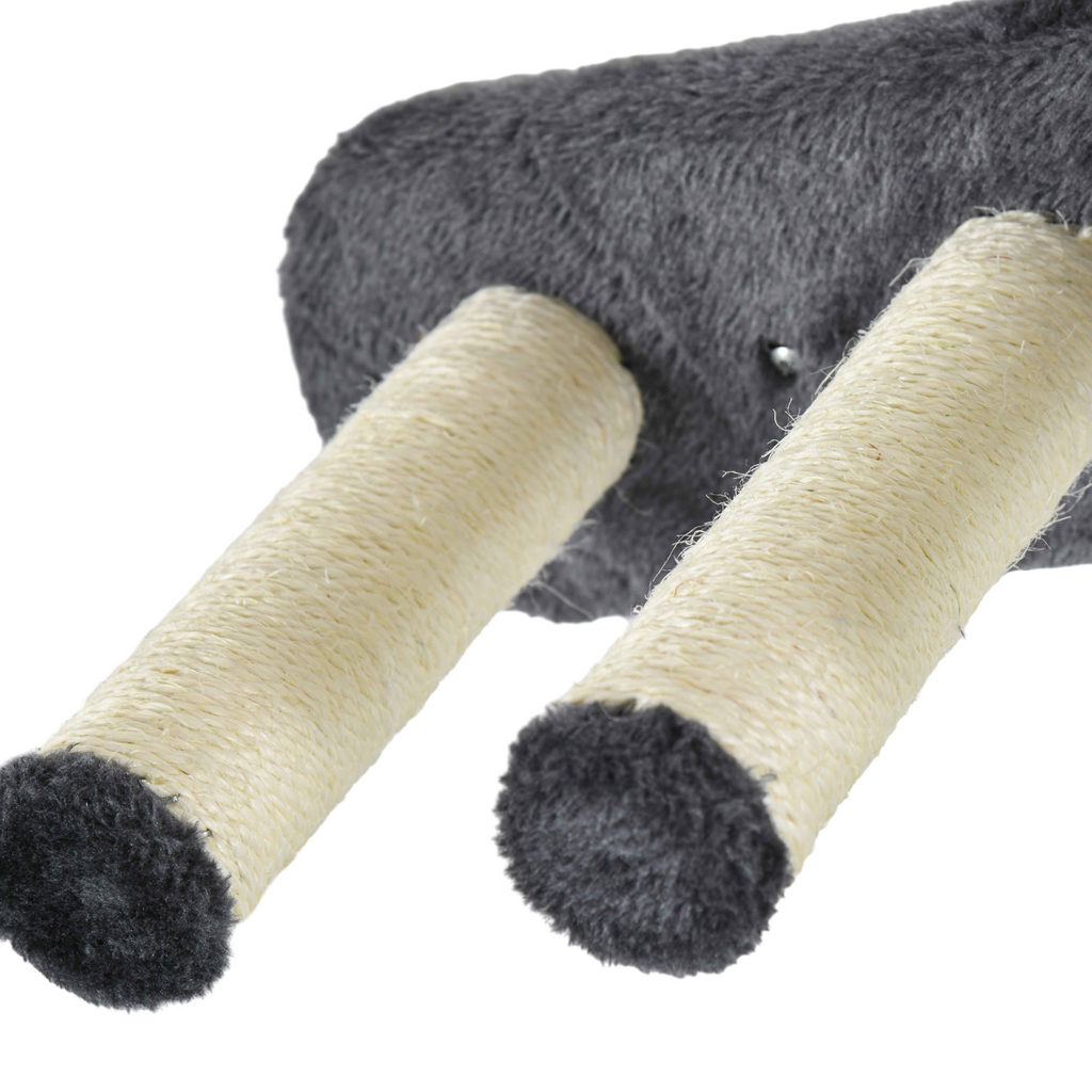PawHut 4PCs Wall Mounted Cat Tree Cat Wall Shelves W/ Scratching Post Dark Grey