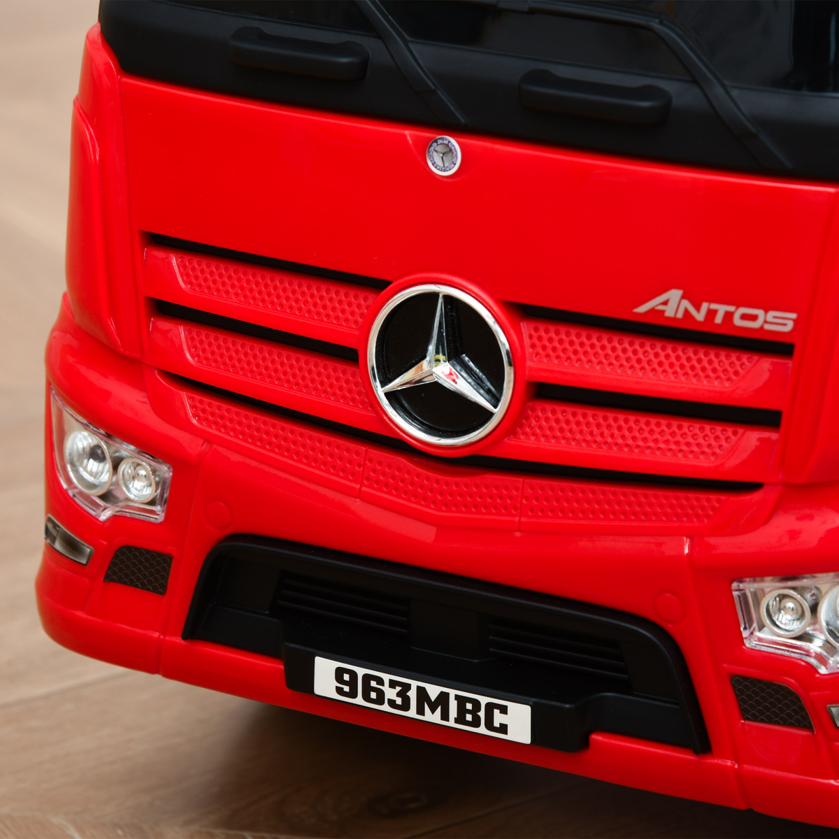3-in-1 Ride On Car Kids Mercedes Truck Storage for 12 - 36 Months Red