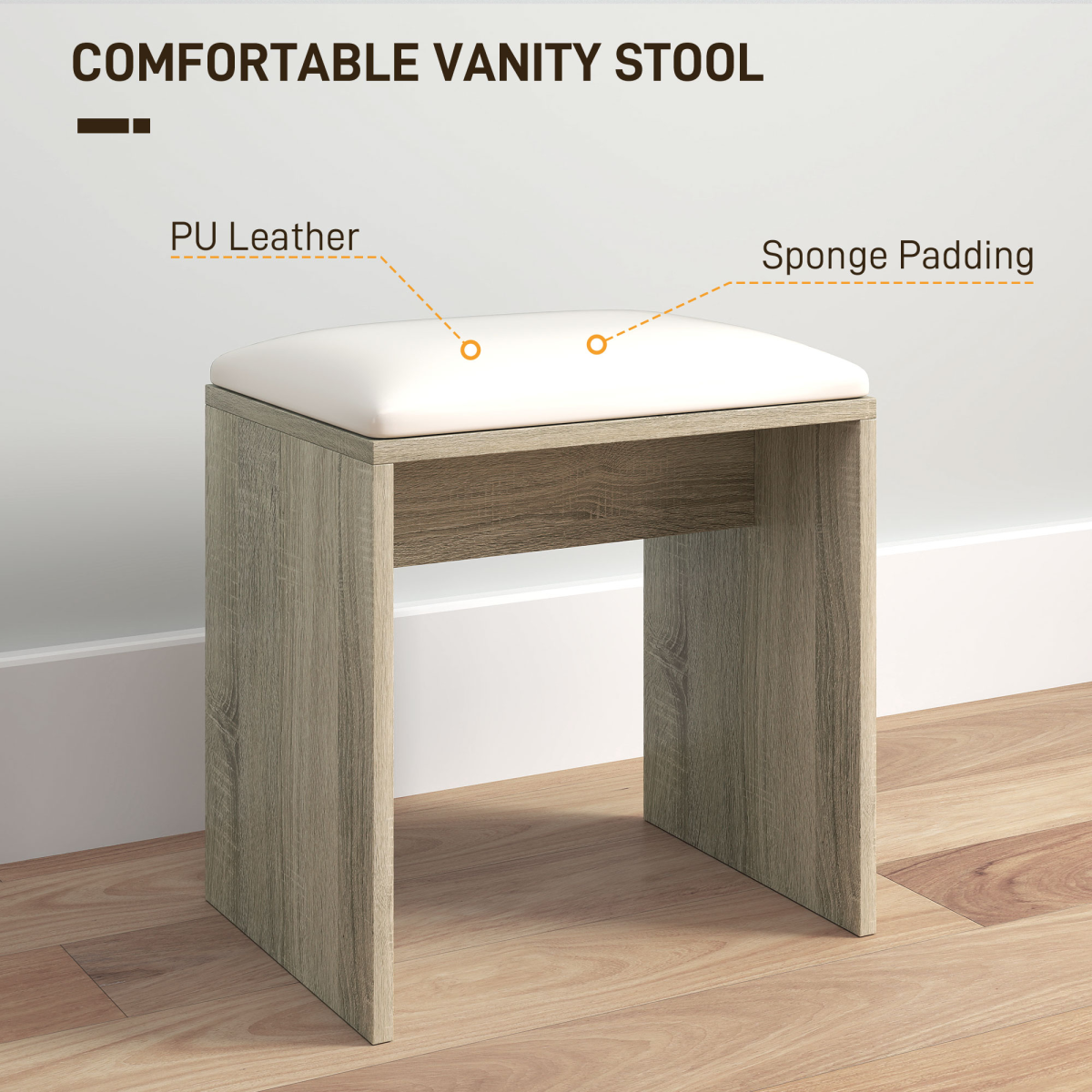 HOMCOM Dressing Table with Mirror and Stool, Makeup Desk for Bedroom