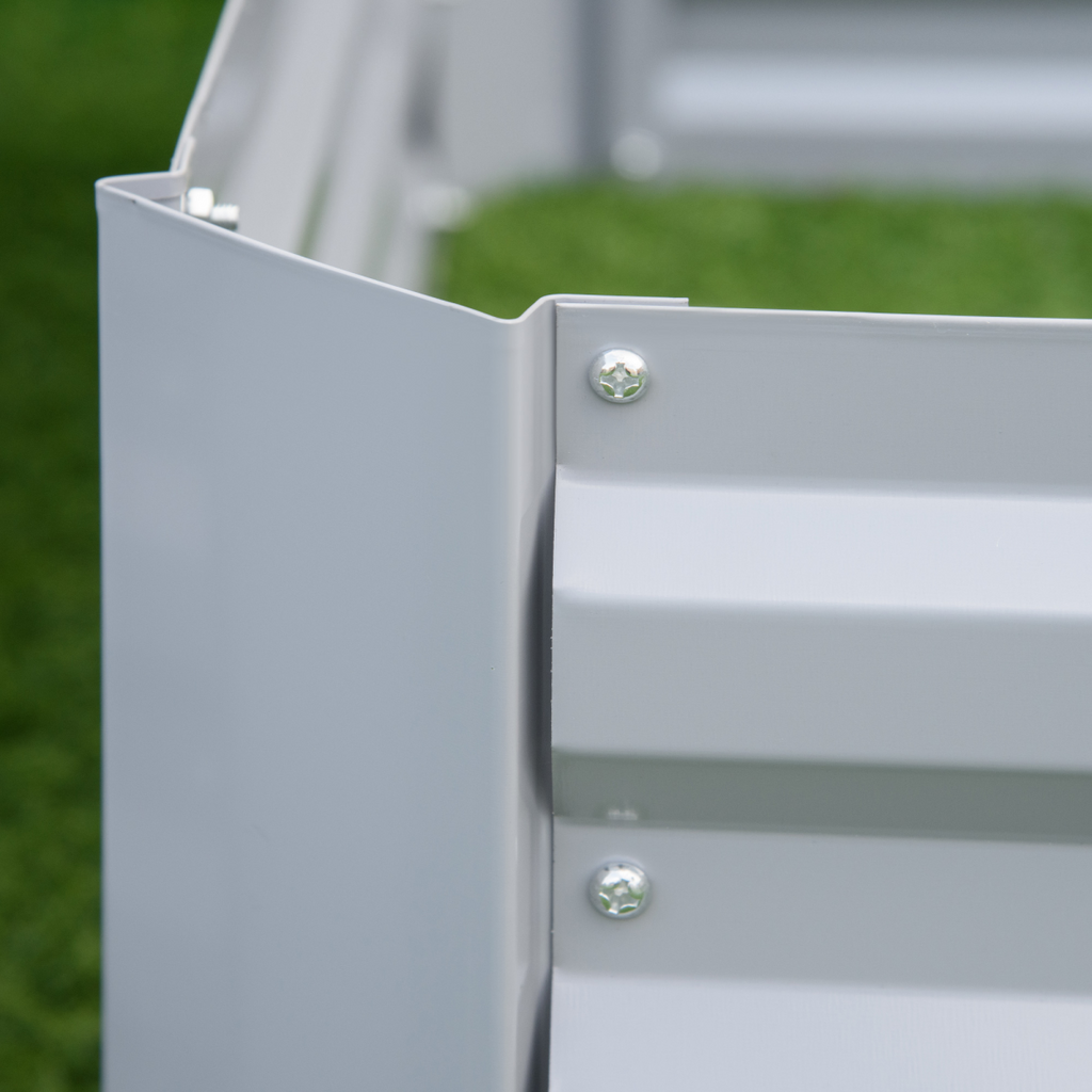 Set of 2 Raised Garden Bed, Galvanized Steel Frame 1m x 1m x 0.3m