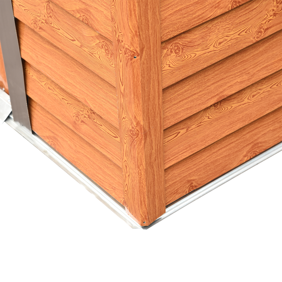 6x5ft Metal Garden Shed House  Gardening Tool Storage Brown 193Lx152Wx203Hcm