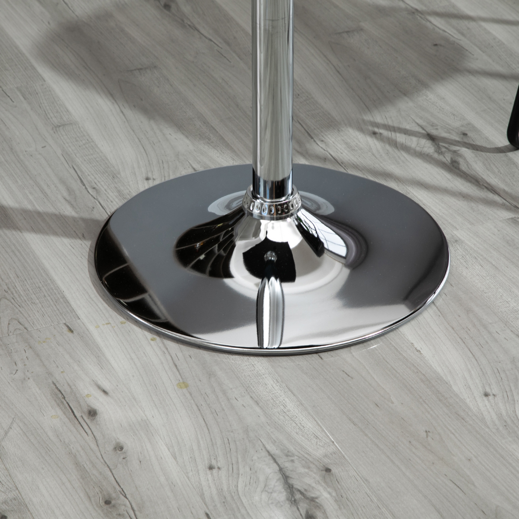 Modern Adjustable Counter Bar TableBlack and Silver Frame